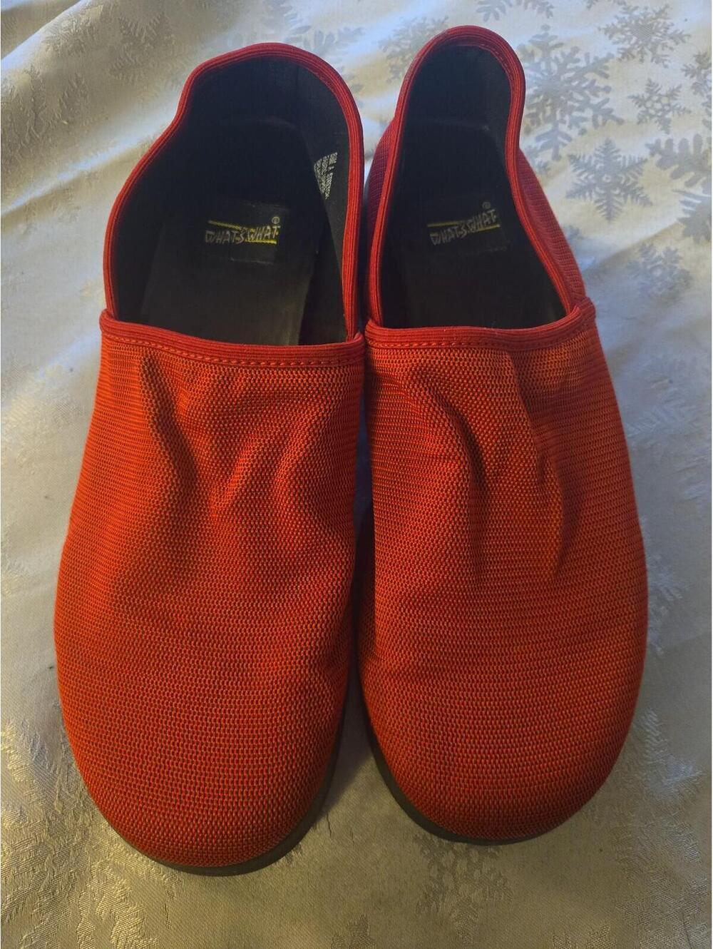 Vintage What's What Red Stretch Mesh Loafers Size 8.5M - Picture 3 of 6